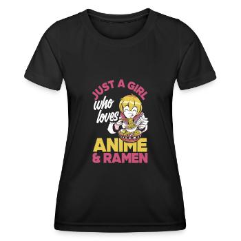 Funny Anime Gift - Women's Functional T-Shirt - black - Front - AI Model Female 172 light (172cm)