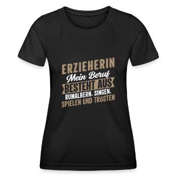 Erzieherin mein Beruf besteht aus Kindergarten - Frauen Funktions-T-Shirt - Schwarz - Vorne - AI Model Female 172 light (172cm)