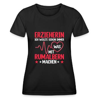 Erzieherin beruflich rumalbern Kita Kindergarten - Frauen Funktions-T-Shirt - Schwarz - Vorne - AI Model Female 172 light (172cm)