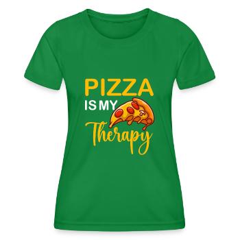 Pizza Making Italian Fast Food Pizza is my Therapy - Frauen Funktions-T-Shirt - Kelly Green - Vorne - AI Model Female 172 dark (172cm)