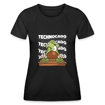Techno - T-shirt sport Femme - noir - Devant - AI Model Female 172 light (172cm)