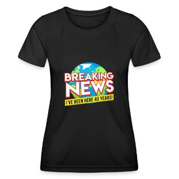 40 ans de service Anniversaire de l’entreprise 40 ans - T-shirt sport Femme - noir - Devant - AI Model Female 172 light (172cm)