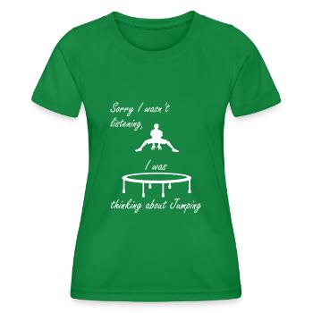 Trampoliniste drôle de trampoline rebondissant - T-shirt sport Femme - vert - Devant - AI Model Female 172 dark (172cm)