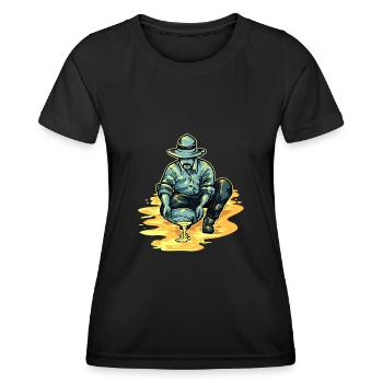 Goldsucher Goldmine Goldwäscher Goldrausch - Frauen Funktions-T-Shirt - Schwarz - Vorne - AI Model Female 172 light (172cm)