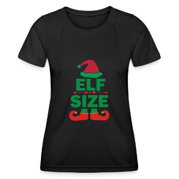 Funny Elf Size Christmas Design - Women's Functional T-Shirt - black - Front - AI Model Female 172 light (172cm)