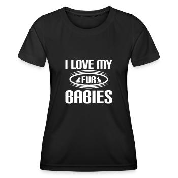 J’adore mes bébés en fourrure - T-shirt sport Femme - noir - Devant - AI Model Female 172 light (172cm)