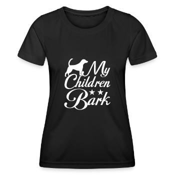 Meine Kinder bellen - Frauen Funktions-T-Shirt - Schwarz - Vorne - AI Model Female 172 light (172cm)