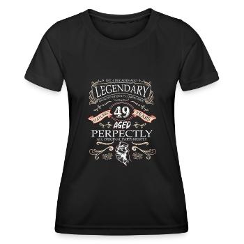 Vintage Légendaire - Vieilli parfaitement 49ème anniversaire - T-shirt sport Femme - noir - Devant - AI Model Female 172 light (172cm)
