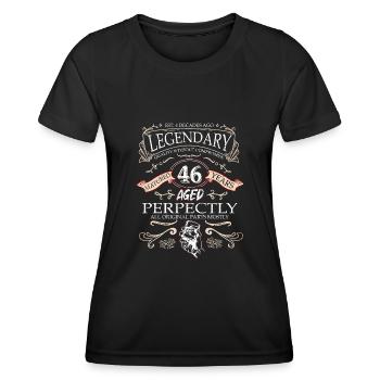 Vintage Légendaire - Vieilli parfaitement 46ème anniversaire - T-shirt sport Femme - noir - Devant - AI Model Female 172 light (172cm)