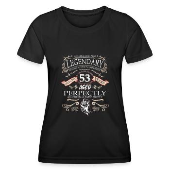 Vintage Légendaire - Vieilli parfaitement 53ème anniversaire - T-shirt sport Femme - noir - Devant - AI Model Female 172 light (172cm)