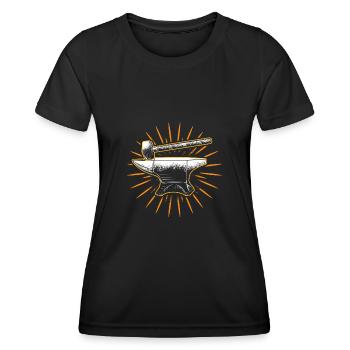 Hammer Anvil Atelier de ferronnerie - T-shirt sport Femme - noir - Devant - AI Model Female 172 light (172cm)