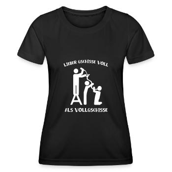 Lieber Gschisse Voll Als Vollgschisse Bier - Frauen Funktions-T-Shirt - Schwarz - Vorne - AI Model Female 172 light (172cm)
