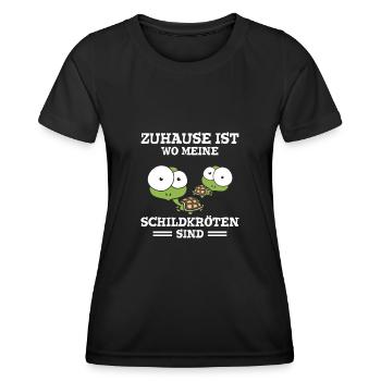 Zuhause Ist Wo Meine Schildkröten Sind - Frauen Funktions-T-Shirt - Schwarz - Vorne - AI Model Female 172 light (172cm)