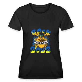 Rock Pour Ukraine 2022 Instrument de percussion - T-shirt sport Femme - noir - Devant - AI Model Female 172 light (172cm)