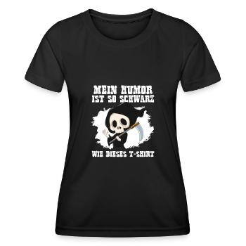 Mein Humor ist so Schwarz wie dieses - Frauen Funktions-T-Shirt - Schwarz - Vorne - AI Model Female 172 light (172cm)