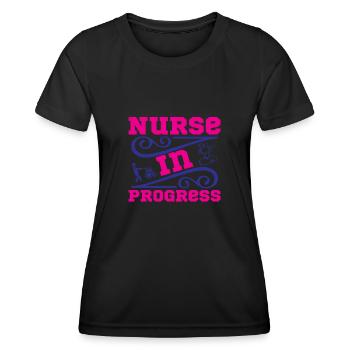 KRANKENSCHWESTER Infirmière en cours - T-shirt sport Femme - noir - Devant - AI Model Female 172 light (172cm)