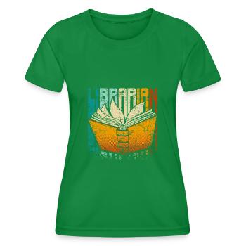 Retro vintage librarian - Frauen Funktions-T-Shirt - Kelly Green - Vorne - AI Model Female 172 dark (172cm)