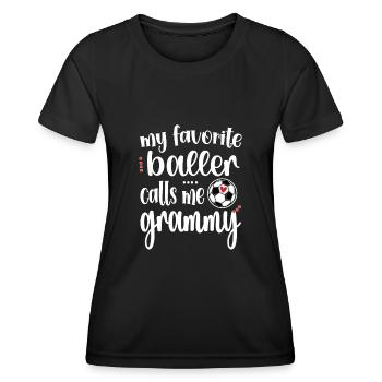 Grammy Oma Von Fußballspieler Fußball Grammy - Frauen Funktions-T-Shirt - Schwarz - Vorne - AI Model Female 172 light (172cm)
