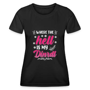 Zefix wo zum Deifi is mein Dirndl Volksfest Bier - Women's Functional T-Shirt - black - Front - AI Model Female 172 light (172cm)