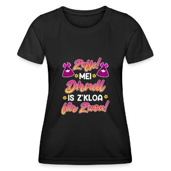 Zefix mein Dirndl is zkloa für Zwoa Bayern - Frauen Funktions-T-Shirt - Schwarz - Vorne - AI Model Female 172 light (172cm)