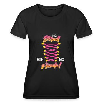 Mein Dirndl hab ich nicht gefunden Dirndl Ersatz - Frauen Funktions-T-Shirt - Schwarz - Vorne - AI Model Female 172 light (172cm)