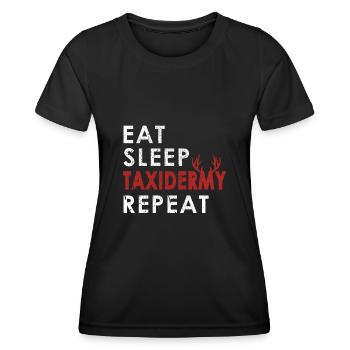 Manger Dormir Répéter Taxidermiste Animal Preperator - T-shirt sport Femme - noir - Devant - AI Model Female 172 light (172cm)