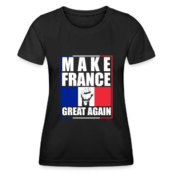 Make France Great Again Frexit - T-shirt sport Femme - noir - Devant - AI Model Female 172 light (172cm)