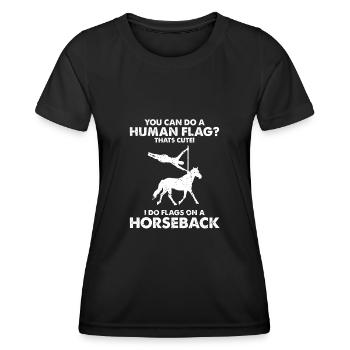 Conception de voûte et conception de chevaux de voûte - T-shirt sport Femme - noir - Devant - AI Model Female 172 light (172cm)