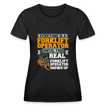 Conducteur de chariot élévateur Élévateur - T-shirt sport Femme - noir - Devant - AI Model Female 172 light (172cm)