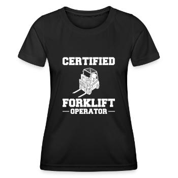 Conducteur de chariot élévateur Élévateur - T-shirt sport Femme - noir - Devant - AI Model Female 172 light (172cm)