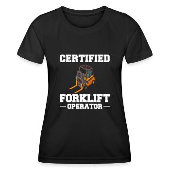 Conducteur de chariot élévateur Élévateur - T-shirt sport Femme - noir - Devant - AI Model Female 172 light (172cm)