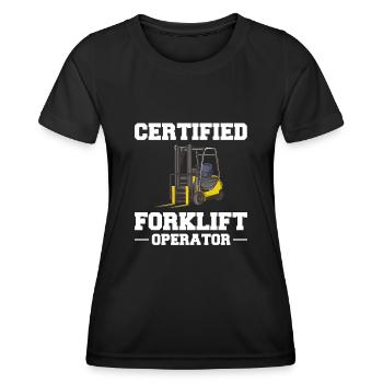 Conducteur de chariot élévateur Élévateur - T-shirt sport Femme - noir - Devant - AI Model Female 172 light (172cm)