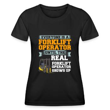 Conducteur de chariot élévateur Élévateur - T-shirt sport Femme - noir - Devant - AI Model Female 172 light (172cm)