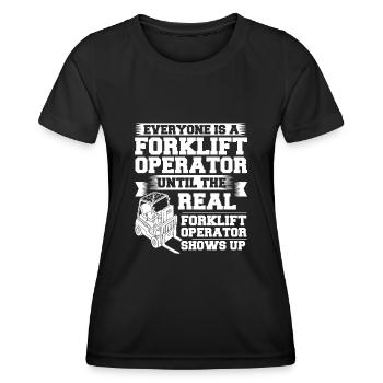 Conducteur de chariot élévateur Élévateur - T-shirt sport Femme - noir - Devant - AI Model Female 172 light (172cm)