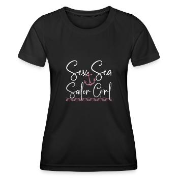 Seglen Segelboot Segler - Frauen Funktions-T-Shirt - Schwarz - Vorne - AI Model Female 172 light (172cm)