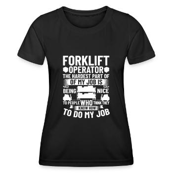 Conducteur de chariot élévateur Élévateur - T-shirt sport Femme - noir - Devant - AI Model Female 172 light (172cm)