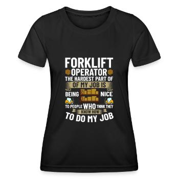 Conducteur de chariot élévateur Élévateur - T-shirt sport Femme - noir - Devant - AI Model Female 172 light (172cm)