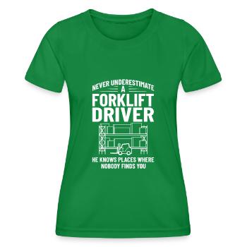 Gabelstapler Fahrer Stapler Hubstapler Hubwagen - Frauen Funktions-T-Shirt - Kelly Green - Vorne - AI Model Female 172 dark (172cm)