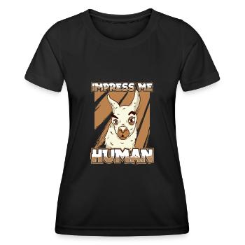 Alpaka - Frauen Funktions-T-Shirt - Schwarz - Vorne - AI Model Female 172 light (172cm)