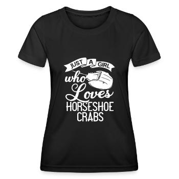 Crabe en fer à cheval Crabe en fer à cheval Crabes des Moluques - T-shirt sport Femme - noir - Devant - AI Model Female 172 light (172cm)
