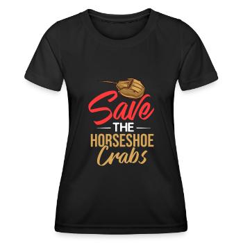 Crabe en fer à cheval Crabe en fer à cheval Crabes des Moluques - T-shirt sport Femme - noir - Devant - AI Model Female 172 light (172cm)