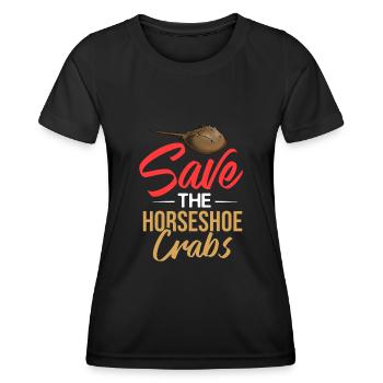Crabe en fer à cheval Crabe en fer à cheval Crabes des Moluques - T-shirt sport Femme - noir - Devant - AI Model Female 172 light (172cm)