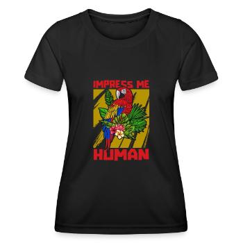 Perroquet - T-shirt sport Femme - noir - Devant - AI Model Female 172 light (172cm)