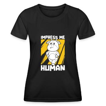 Vaches d’élevage Vaches - T-shirt sport Femme - noir - Devant - AI Model Female 172 light (172cm)