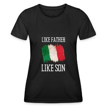 Comme Père Comme Fils Origine Origine Origine Des Pères Fête des Pères - T-shirt sport Femme - noir - Devant - AI Model Female 172 light (172cm)