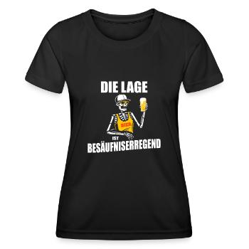 Die Lage ist Besäufniserregend Bier Skelett - Frauen Funktions-T-Shirt - Schwarz - Vorne - AI Model Female 172 light (172cm)
