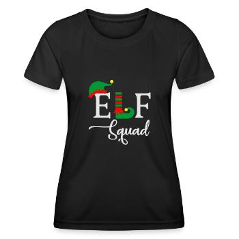 Troupe elfique Noël moche - T-shirt sport Femme - noir - Devant - AI Model Female 172 light (172cm)