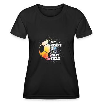 Soccer Maman Football Mère Dictons Gardien de but Attaquant - T-shirt sport Femme - noir - Devant - AI Model Female 172 light (172cm)