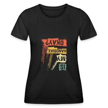 Est-ce que mon handbike va bien - T-shirt sport Femme - noir - Devant - AI Model Female 172 light (172cm)