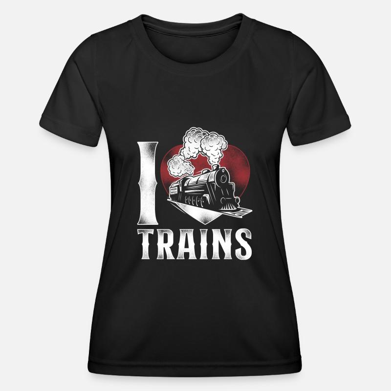 Steam Train Driver Trainspotting - Women's Functional T-Shirt - black
